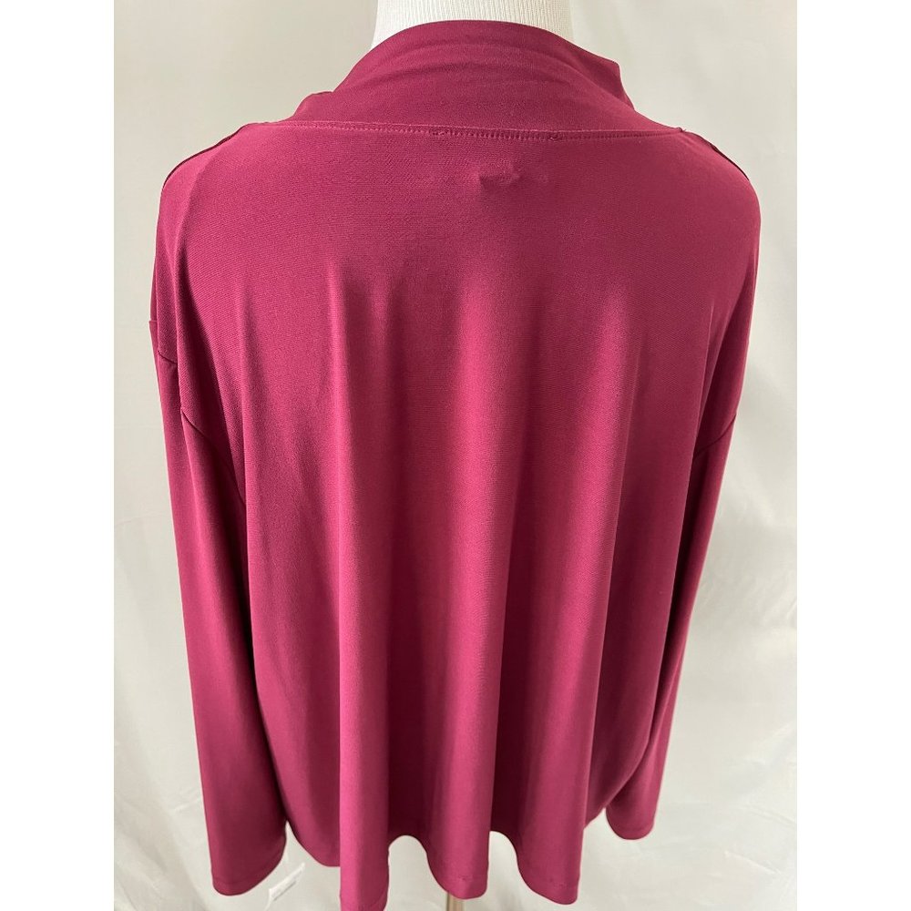 RN Studio Burgundy Long Sleeve Cardigan - Picture 6 of 9